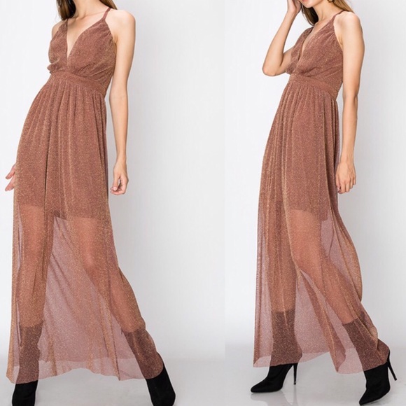 NWT Shimmery Maxi Dress - Picture 4 of 5